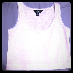 CALVIN KLEIN cropped semi-sheer tank top sz XS New